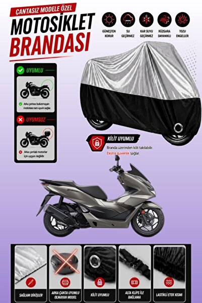 Cemku Twin غطاء محرك متوافق مع هوندا PCX150 باللون الرمادي من الأعلى والأسود ...