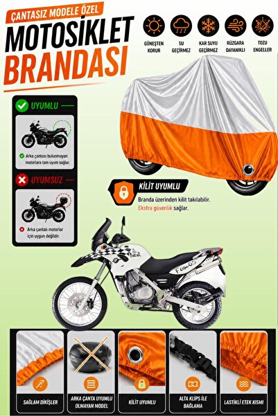 Cemku Twin Top Gray - Bottom Orange Bmw F 650 Gs Daka.R Compatible Engine Cov...