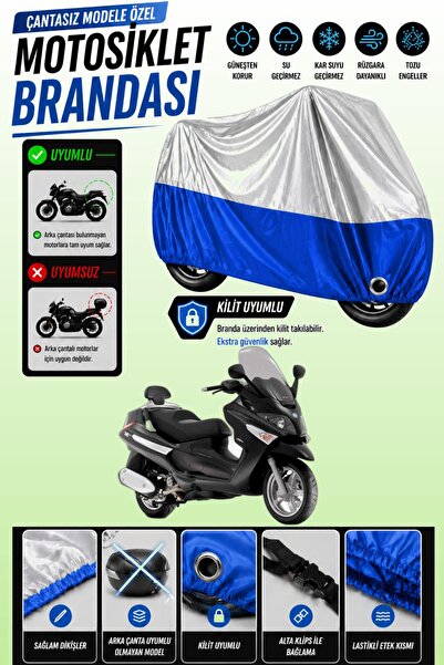 Cemku Twin Top Gray - Bottom Blue Piaggio X9 500 Compatible Engine Cover, Rea...