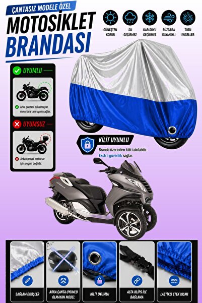 Cemku Twin Top Gray - Bottom Blue Peugeot Metropolis Sw 400 Compatible Engine...