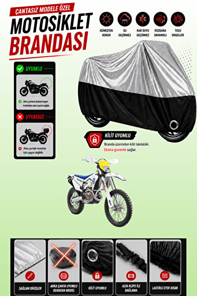 Cemku Twin غطاء محرك متوافق مع Husqvarna FE 450 باللون الرمادي من الأعلى والأ...
