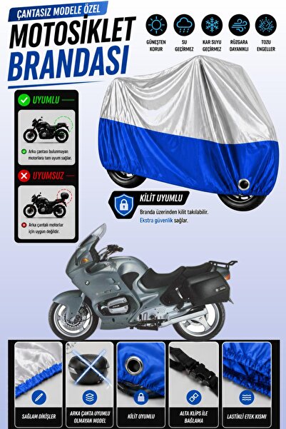 Cemku Twin غطاء محرك علوي رمادي - سفلي أزرق متوافق مع BMW R 1100 RT، غير متوا...