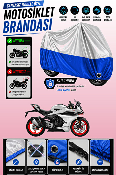 Cemku Twin غطاء محرك متوافق مع CFmoto 450SR باللون الرمادي من الأعلى والأزرق ...