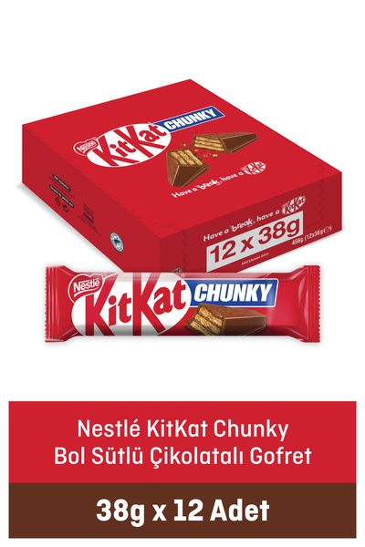 Nestle Nestlé KitKat Chunky Bol Sütlü Çikolatalı Gofret 38 g X12 ADET