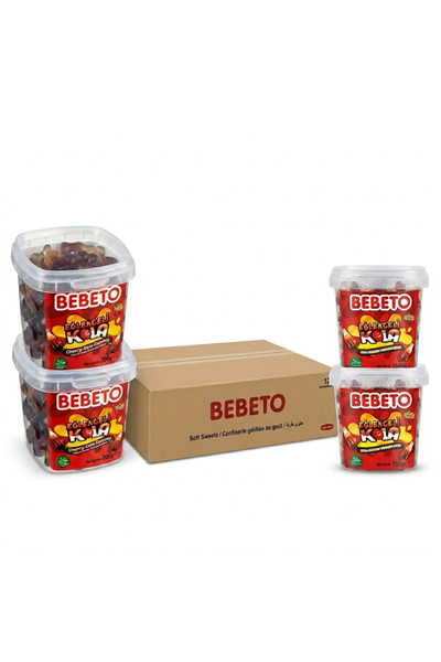 BEBETO Kola Aromalı Yumuşak Şeker 12 adet 150 g Kova