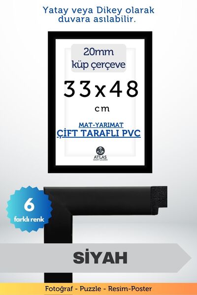 Atlas Sanat Galerisi 20mm-33x48 Cm Mat Pvc Li Camsız Fotoğraf Puzzle Belge Çe...