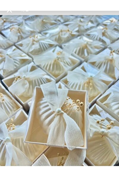 Sude Design 15 Pieces of Boxed Linen Candles Tied with a Ribbon # Seaweed # M...