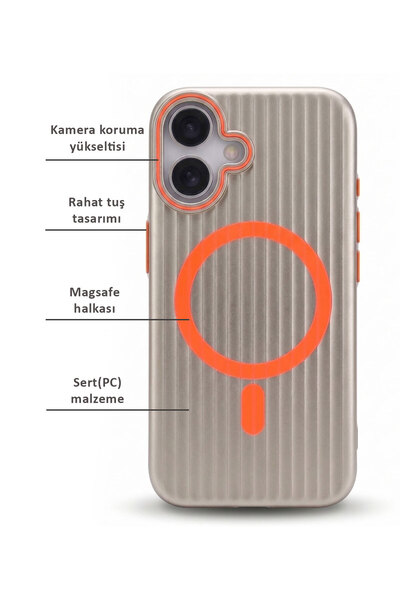 CEPSTOK iPhone 16 Kılıf Magsafe Wireless Şarj Özellikli Slimfit İnce Sert Pc Kapak
