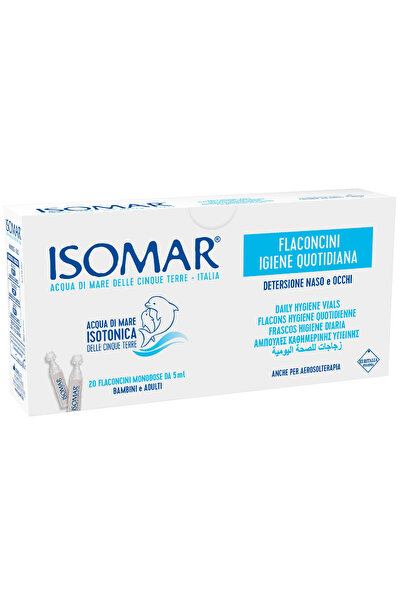 Isomar زجاجات تنظيف الأنف والعينين للاستخدام اليومي 20×5 مل
