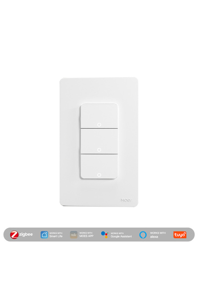 Choice4 مفتاح إضاءة ذكي MOES Zigbee بثلاثة أزرار، مفتاح حائط يعمل بالضغط، متو...