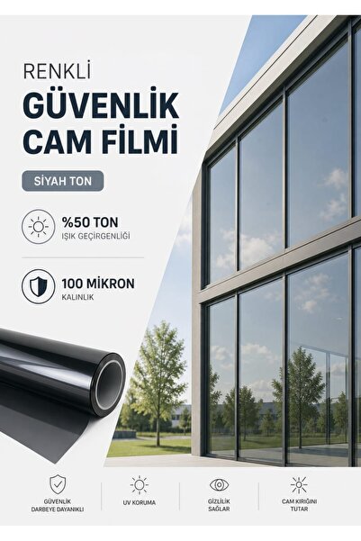 HD AMERICAN RENKLİ GÜVENLİK CAM FİLMİ 152 X30 MT %50