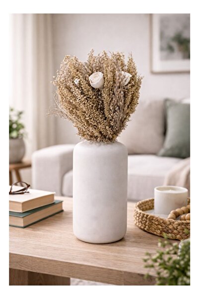 Generic High-Quality Indian Ceramic Vase - with Feathers & Dried Flowers - Ho...