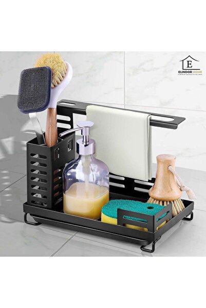 Elindor ®   Organizator pentru chiuveta de bucătărie, Suport pentru perii, bu...