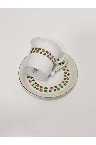 Hartporzellan Leaf Motif Coffee Cup Set