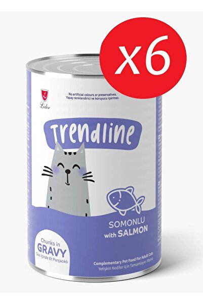 Trendline Konserve Sos İçinde Et Parçacıklı Somonlu Yetişkin Kedi Maması 400 ...