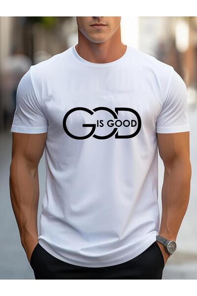 bolivia's تي شيرت رجالي بأكمام قصيرة مطبوع عليه God Is Good Graphic Casual لل...