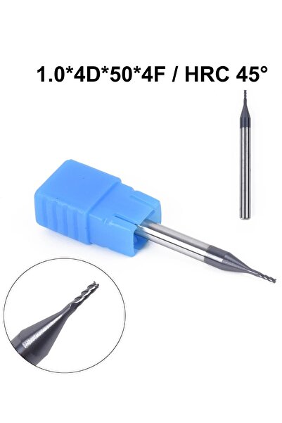 BGA CNC Freze Karbür Parmak Freze - 1.0mm x 4 Ağızlı (HRC 45)