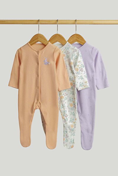 MOTHERCARE 3 Pack Floral Sleepsuits