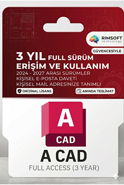 Autocad 2024-2027 Full Sürüm - 3 Yıl Erişim - Kişisel Mail Adresinize Davet -...
