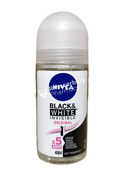 NIVEA Antiperspirant Roll-On Original Invizibil Negru și Alb pentru Femei 50ml