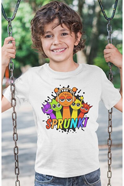 SEVBANO Tricou pentru copii cu imprimeu Sprunki, unisex, cu desene animate (1...