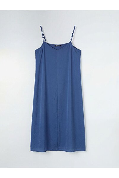 LC Waikiki Lcw Comfort V-Neck Rope Strap A-Line Dress