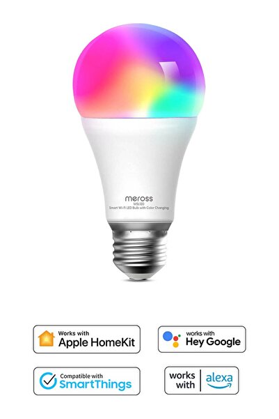 MEROSS Wi-Fi Uzaktan Kontrollü Akıllı Enerji Tasarruflu 810 Lümen RGB LED Ampul