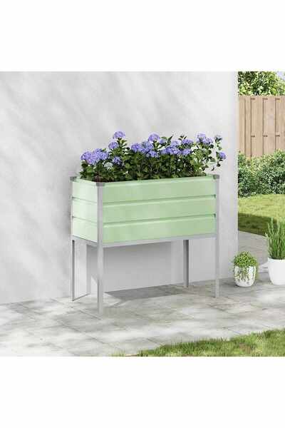 vidaxl Jardiniera Verde Pastel 100 x 45 x 90 cm Otel Galvanizat