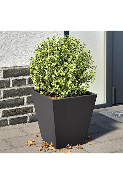 vidaxl Jardiniere de gradina, 2 buc., negru, 30x30x30 cm, otel