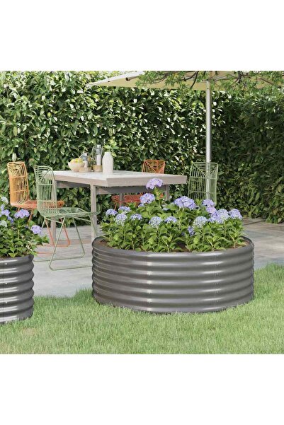 vidaxl Jardiniera gradina gri 100x100x36 cm otel galvanizat