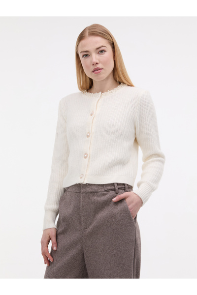 ORSAY Cream women's cardigan with appliqué