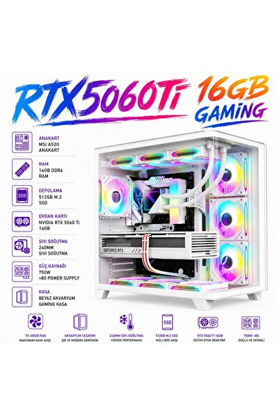 Apphirex Penta W95 Ryzen 7 5700X | 16GB Ram | 512GB M.2 SSD | RTX5060Tİ 16GB ...