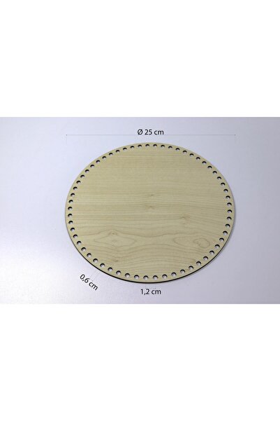 Db Atölye Ø25 cm Rattan Taban Plakası - Bambu Rattan Sepet Altlığı - Ahşap se...