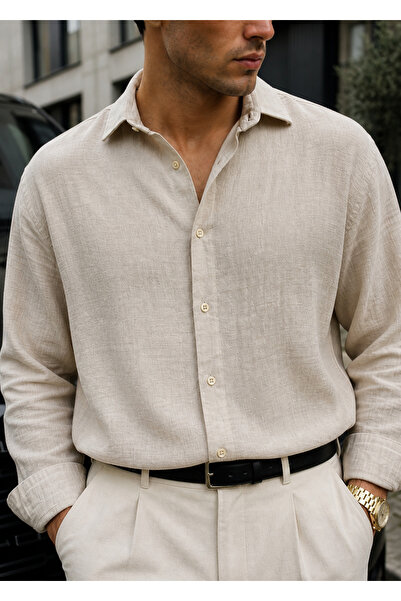 Quafash Men's Premium Muslin 100% Cotton Oversize Long Sleeve Shirt