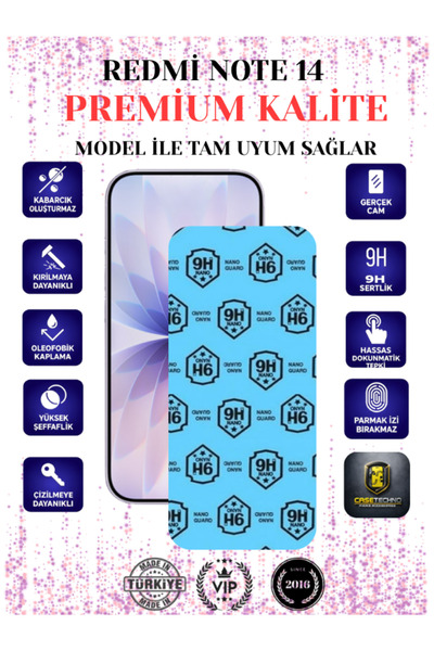 CaseTechnoo Redmi Note 14 Uyumlu Nano Esnek Ekran Koruyucu 9H+ Kırılmaz Flexi...