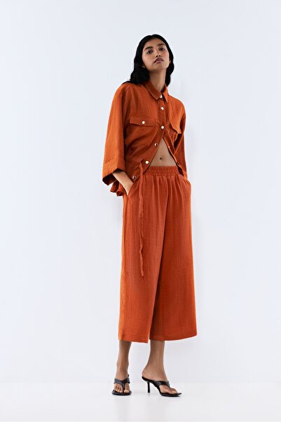 LEFTIES Dokulu culotte pantolon
