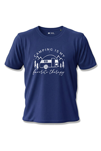 North Whiskers Camping Is My Favorite Therapy Caravan Printed 100% Cotton Uni...