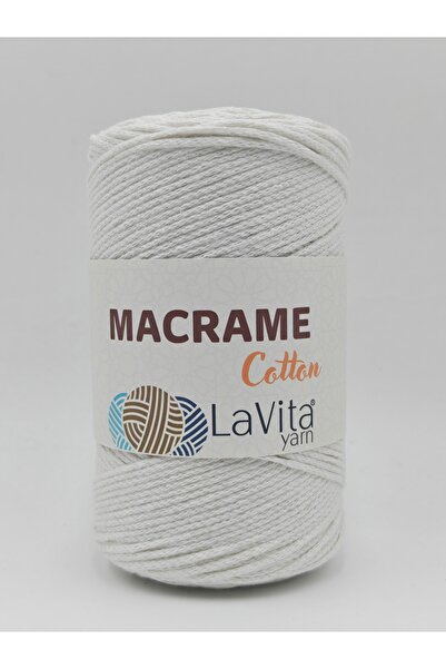 LaVita Yarn LaVita Macrame Cotton El Örgü İpi %100 Polyester 250gr (1 EKRU)