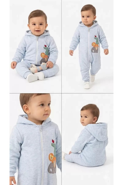 Generic Brand 3/12 Months Embroidered Hooded Baby Romper