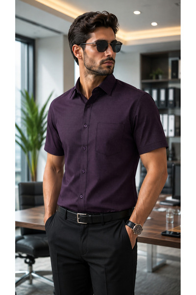 COLVIS MAN Men's Classic Short-Sleeved Wide Fit Pöti Square Office Casual Men...