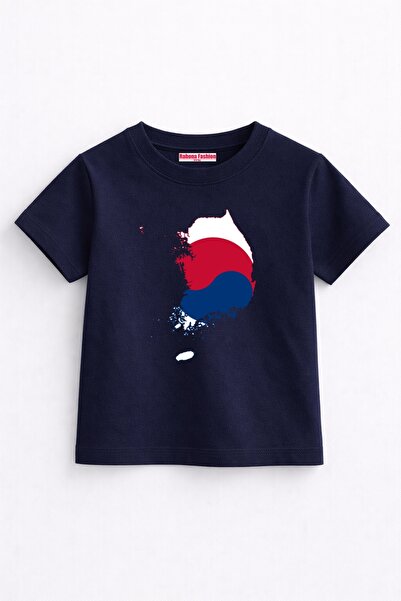 Rabona Fashion Tricou pentru copii cu harta Coreei de Sud