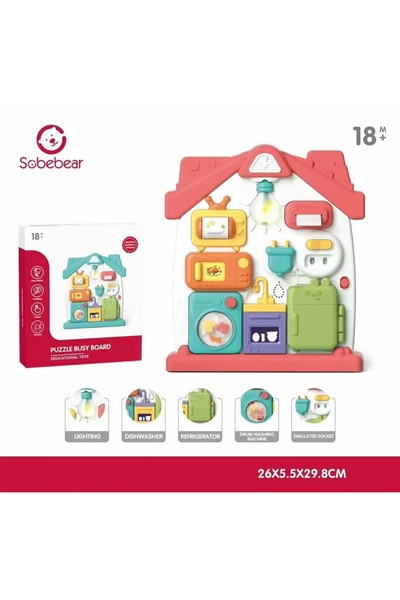 Sobebear Busy Board Jucărie Senzorială pentru Bebelusi, Panou Educativ Intera...