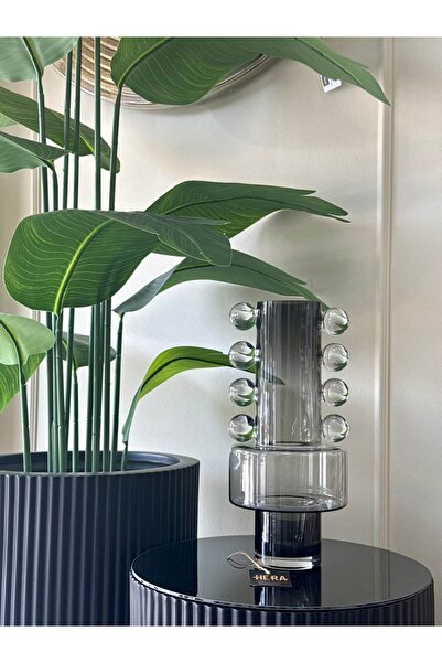 HERA DEKOR Imported Balloon-Cut Glass Vase