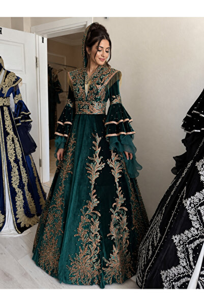 ZK ZÜMRÜT KAFTAN Yeşil Gelin Kaftanı