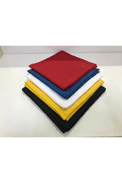 Store Tek Renk 5'li Sade Rengarenk Yazmalar