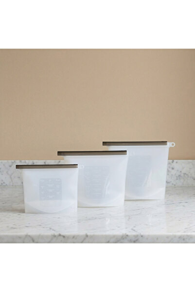 Home Box Vega 3-Piece Silicone Resealable Food Storage Bag Set