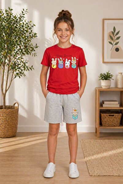 cm buseyiz Busekids Girls' Printed T-Shirt and Shorts Set