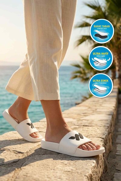 WALKWAY شبشب أبيض خفيف الوزن ومرن للجنسين 8000-02 G
