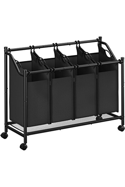SONGMICS Mobile Laundry Hamper with 4 Detachable Bags and Wheels, 180 L, 105x...