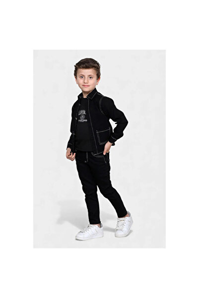 CUBBUX Boy's 3-Piece Denim Set: Jacket, Pants (Jeans), T-Shirt